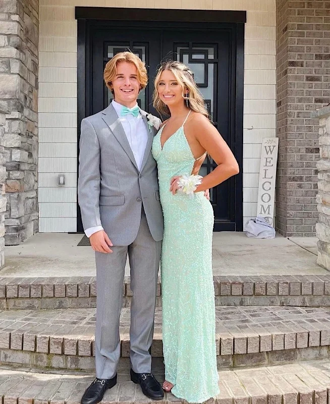 Bargain Blast oversized dressoversized dressElegant Mint Sequin Mermaid Prom Dress,Beautiful Prom Gown  Y4986