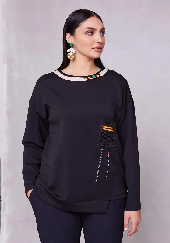 Today's Special graphic hoodieOra Bungee Collar Relaxed Light Sweatshirt, Black