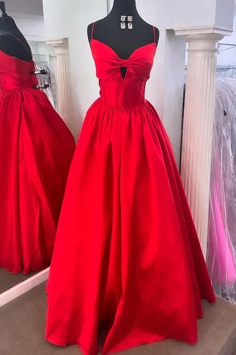 Stock Clearance statement dressstatement dressRed Satin A-Line Sleeveless Long Party Prom Dress Stock Clearance statement dressstatement dressRed Satin A-Line Sleeveless Long Party Prom Dress