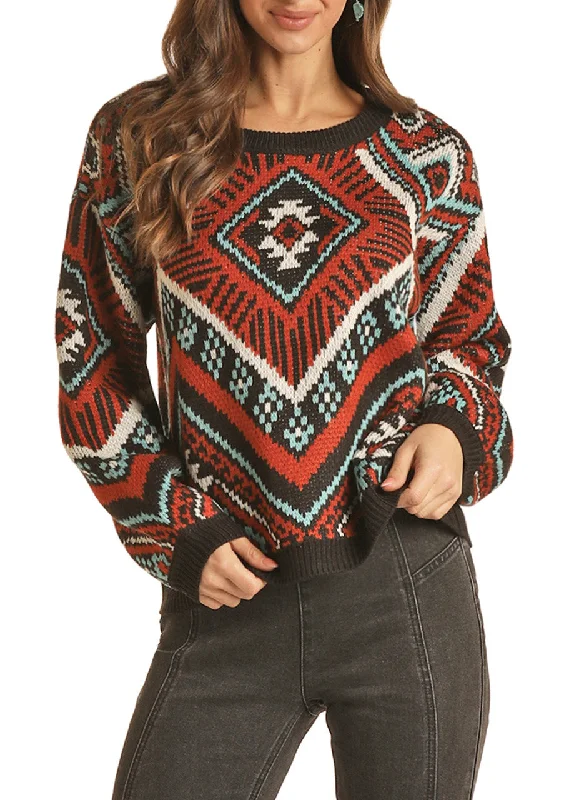 Closeout windbreaker jacketKNIT PATTERN SWEATER ROCK & ROLL COWGIRL