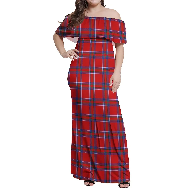 Limited Availability Rait Tartan Off Shoulder Long Dress