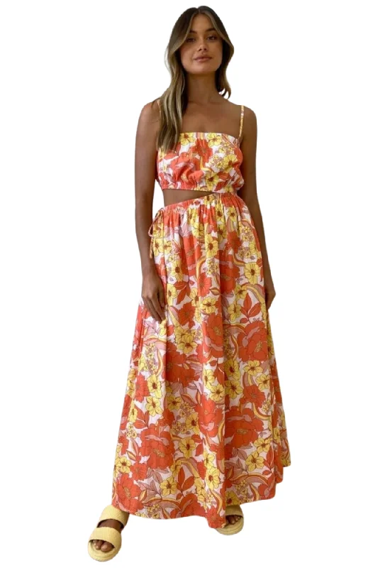 Midnight Madness party dressparty dressBY NICOLA Carnivale Maxi Dress (Sunkissed Blooms)
