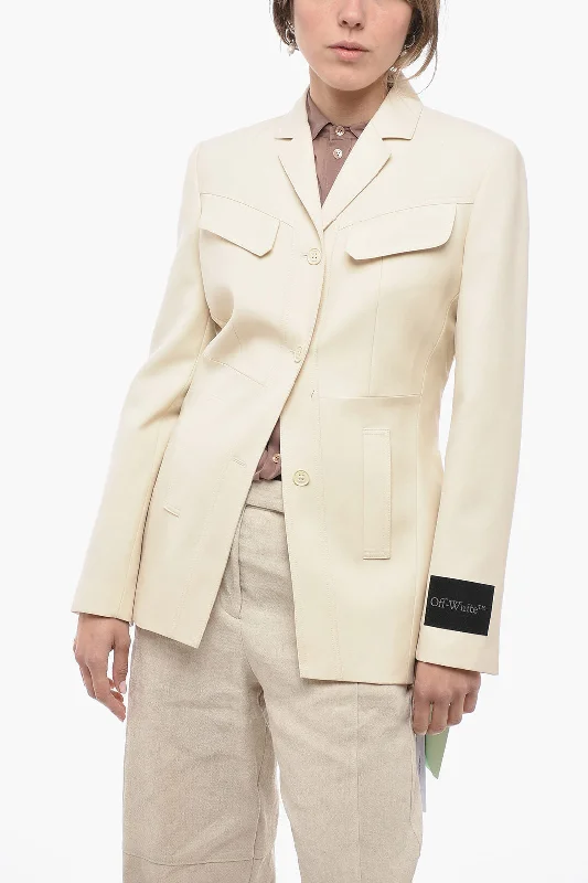 Discount Deals cozy fleece coatOff-White SEASONAL Wool Belted Blazer with Cinched Waist 36 Italian size Discount Deals cozy fleece coatOff-White SEASONAL Wool Belted Blazer with Cinched Waist 36 Italian size