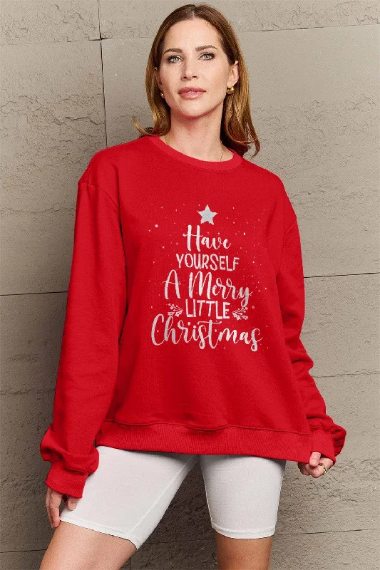 Exclusive Savings fashionable fitness sweatshirtSimply Love Full Size HAVE YOURSELF A MERRY LITTLE CHRISTMAS Round Neck Sweatshirt Exclusive Savings fashionable fitness sweatshirtSimply Love Full Size HAVE YOURSELF A MERRY LITTLE CHRISTMAS Round Neck Sweatshirt