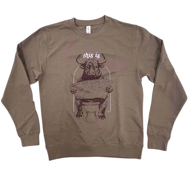 Discount Deals long-sleeve athletic hoodieThis Is Bull Crewneck Sweatshirt