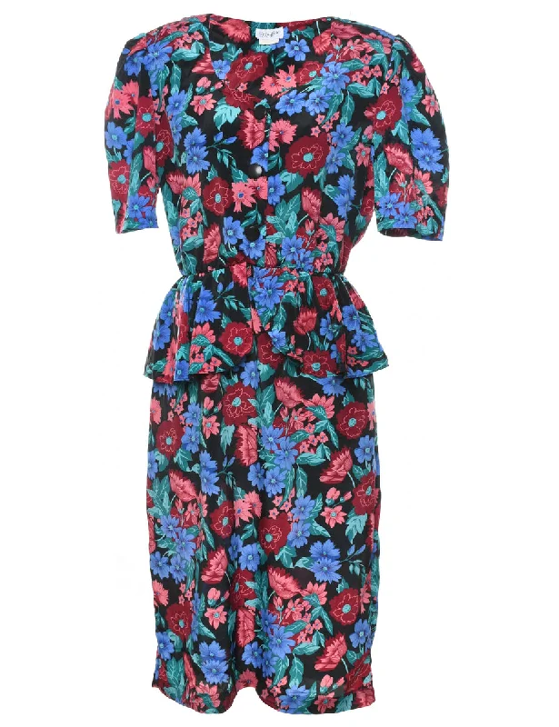 Doorbuster Deal relaxed fit coatFloral Print Peplum Dress - M
