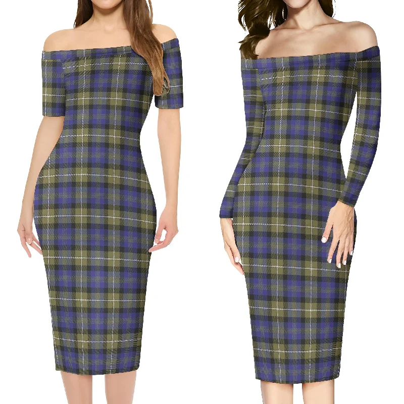 Midnight Madness Rennie Tartan Off Shoulder Lady Dress