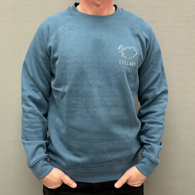 Can't Be Beat sleek sports hoodieUnisex Sweatshirt - Iceland Rune Letter - Blue