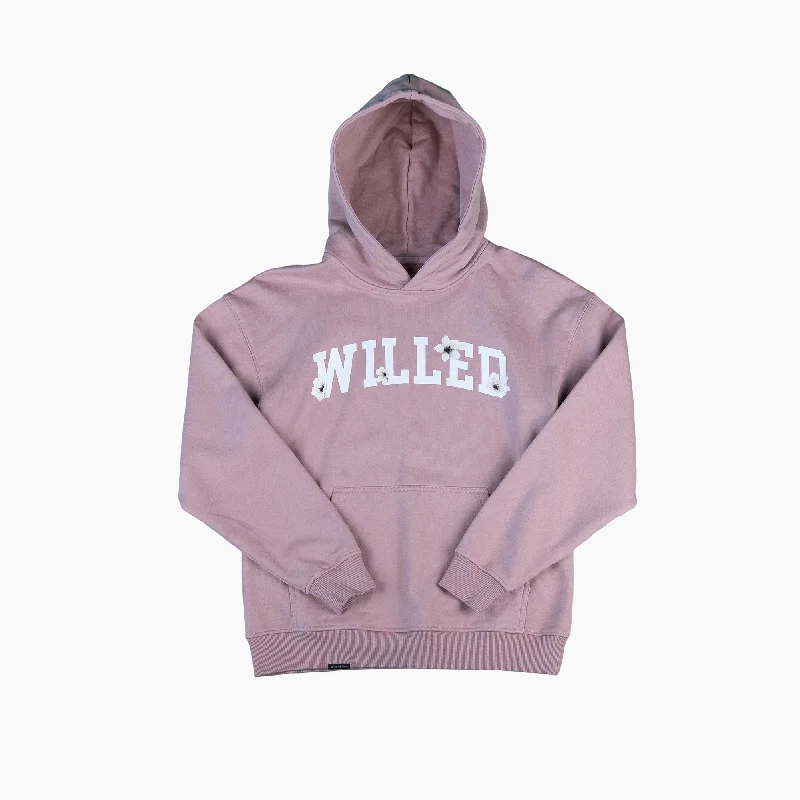 Mega Sale fleece-lined hoodieWOMEN'S WILLED BLOSSOM OVERSIZED HOODIE - MAUVE