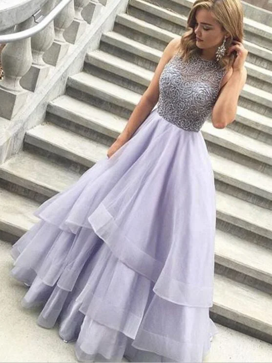 Special Promotion Chic Prom Dresses A-line Scoop Floor-length Sexy Prom Dress/Evening Dress JKL274