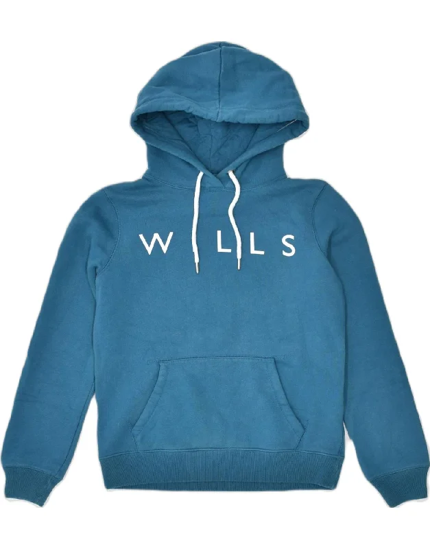 Unmissable Offer classic pullover hoodieJACK WILLS Womens Graphic Hoodie Jumper UK 8 Small Blue Cotton