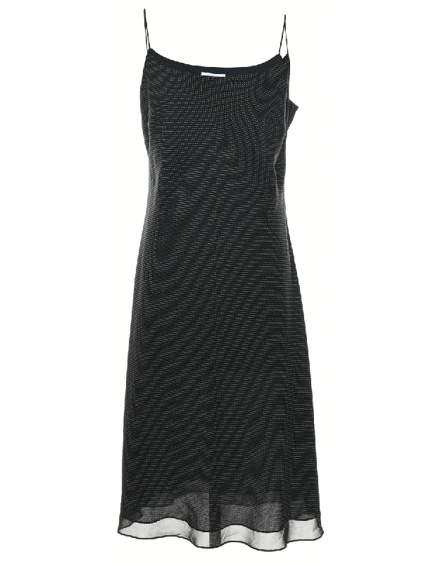 Amazing Deals sleek and warm coatBlack Polka Dot Strappy Dress - M