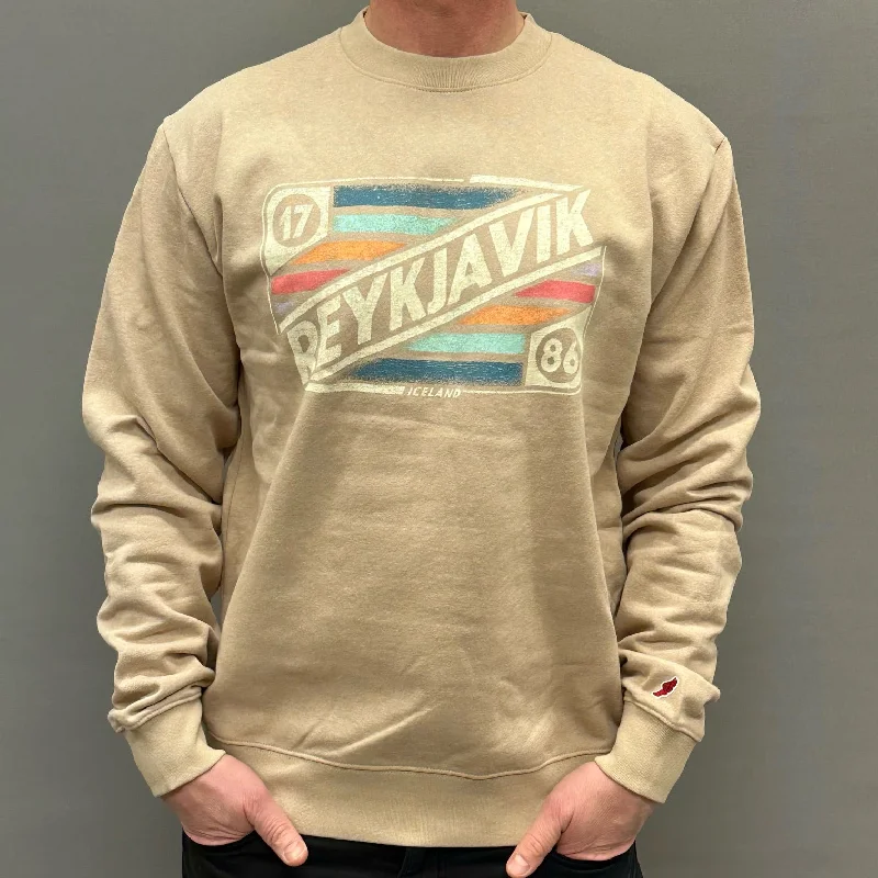 Shop and Save comfy workout wear hoodieUnisex Sweatshirt- Reykjavik Mix Tape - Beige Shop and Save comfy workout wear hoodieUnisex Sweatshirt- Reykjavik Mix Tape - Beige