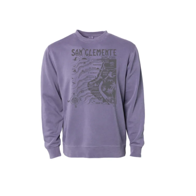 Early Access cozy gym sweatshirtSunDiego SAN CLEMENTE MAP SWEATSHIRT - PLUM/TONAL