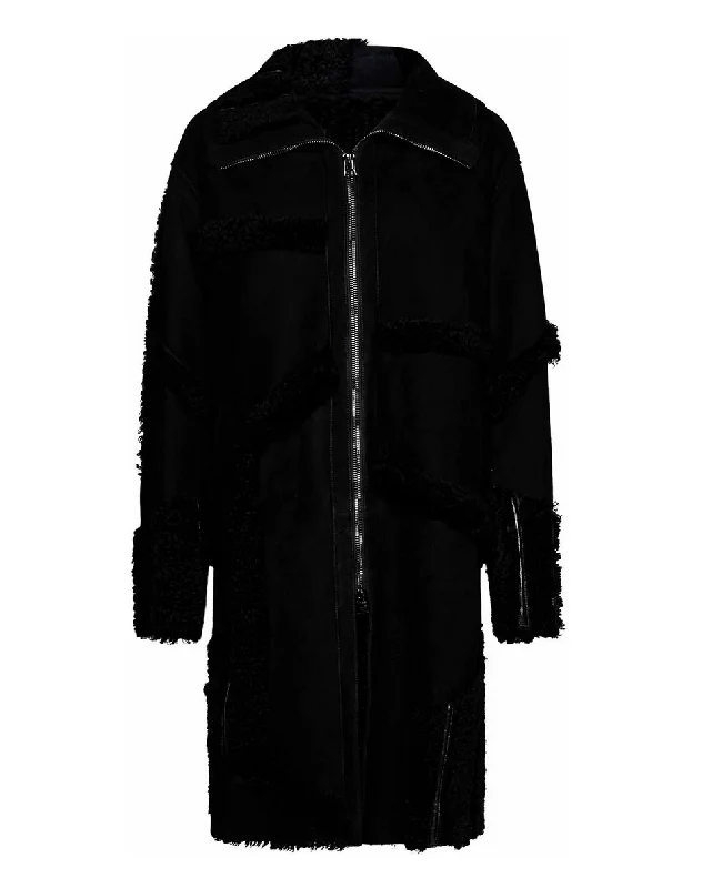 Extra Savings casual coatTom Ford Womens Patchwork Shearling Coat In Black
