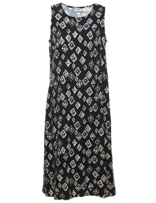Overstock high-quality coatGeometric Print Shift Dress - M