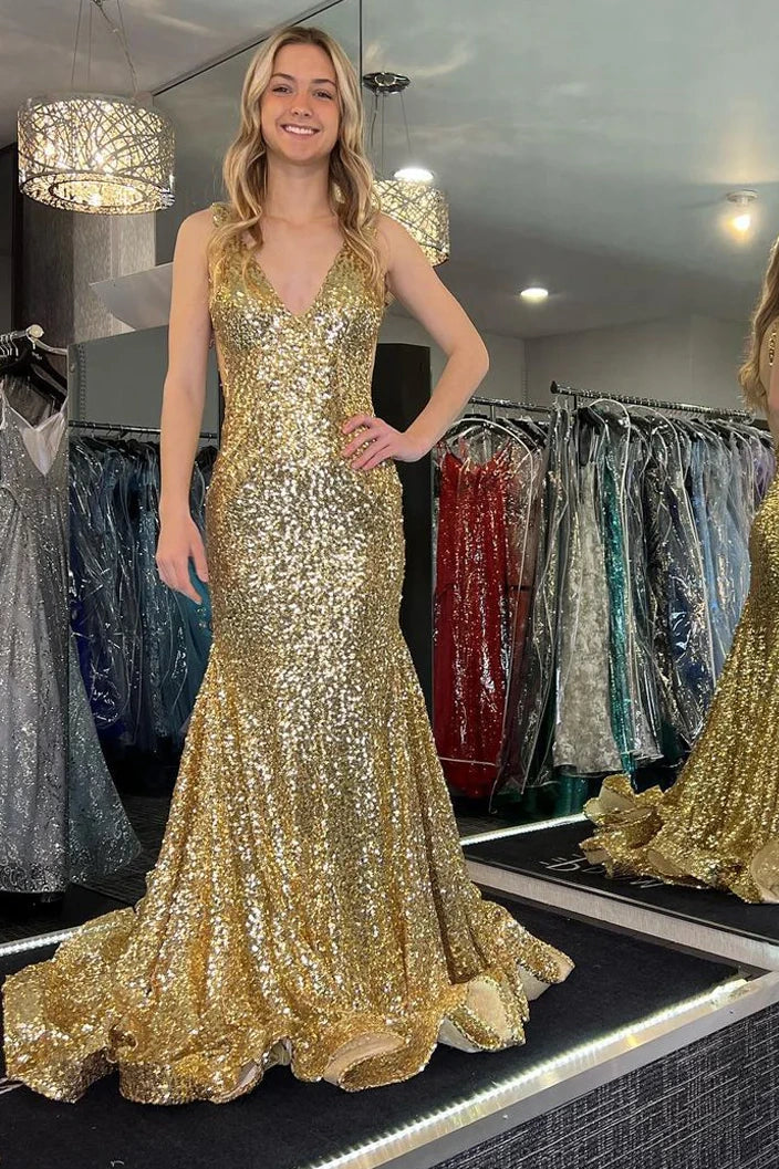 Savings Galore elegant dresselegant dressV-Neck Open Back Sequins Mermaid Party Prom Dress Savings Galore elegant dresselegant dressV-Neck Open Back Sequins Mermaid Party Prom Dress