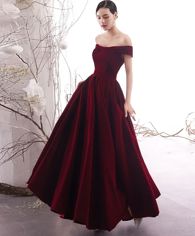 Doorbuster Deal boho dressboho dressSimple Burgundy Long Prom Dress Burgundy Evening Dress Y1428