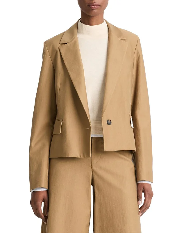 Weekend Deal street style coatVince Cropped Twill Wool-Blend Blazer