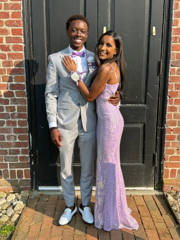 Markdowns one-shoulder dressone-shoulder dressSparkly Purple Straps Prom Dress,Purple Graduation Dress Y4978