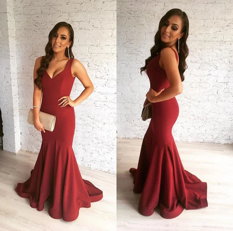 Take Advantage Long Prom Dress Mermaid Dress Formal Evening Dress ,Dark Red Prom Dress MK530