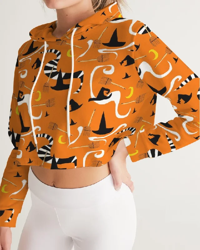 Reduced Prices premium hoodieWitch Hats and Brooms Women's Cropped Hoodie