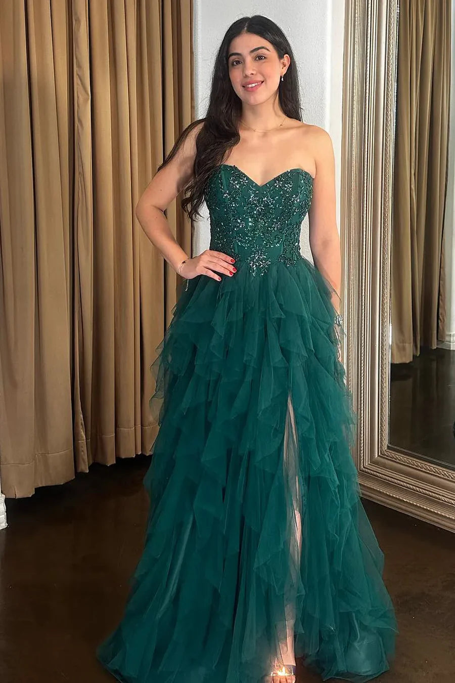 Can't Miss cocktail party dresscocktail party dressSweetheart Strapless Empire Appliques Tulle Tiered Prom Dress Can't Miss cocktail party dresscocktail party dressSweetheart Strapless Empire Appliques Tulle Tiered Prom Dress