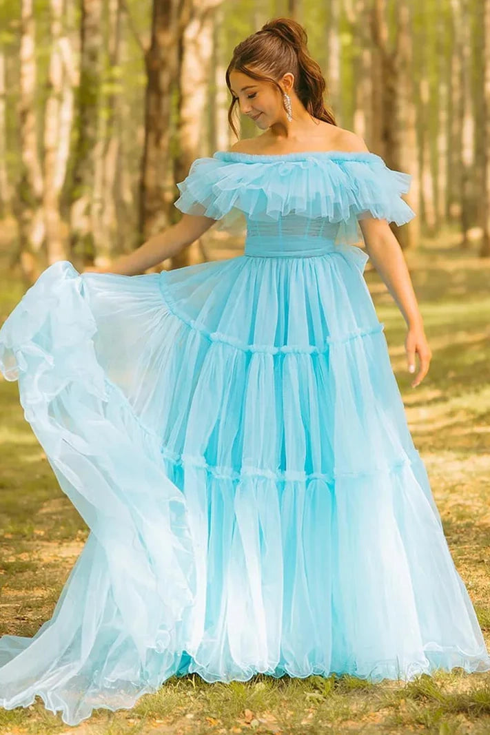 Shop and Save chic dresschic dressTulle A-Line Empire Off-Shoulder Long Party Prom Dress Shop and Save chic dresschic dressTulle A-Line Empire Off-Shoulder Long Party Prom Dress