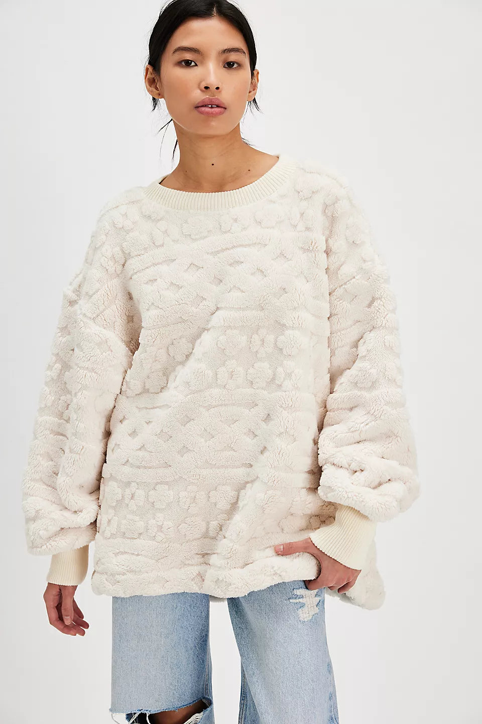 Reduced Prices oversized sports sweatshirtFree People Cable Knit Sweatshirt - IVORY COMBO Reduced Prices oversized sports sweatshirtFree People Cable Knit Sweatshirt - IVORY COMBO