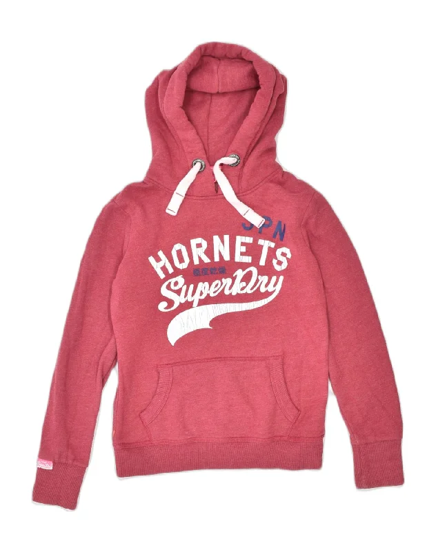 Act Fast warm hoodieSUPERDRY Womens Graphic Hoodie Jumper UK 10 Small Red Cotton