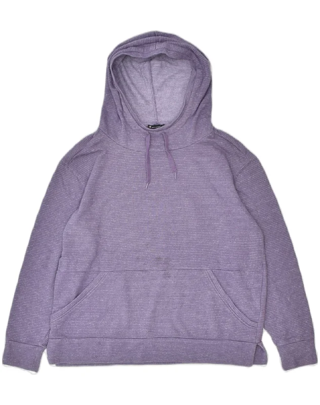 Crazy Deals trendy hooded sweatshirtCHAMPION Womens Hoodie Jumper UK 16 Large Purple Cotton