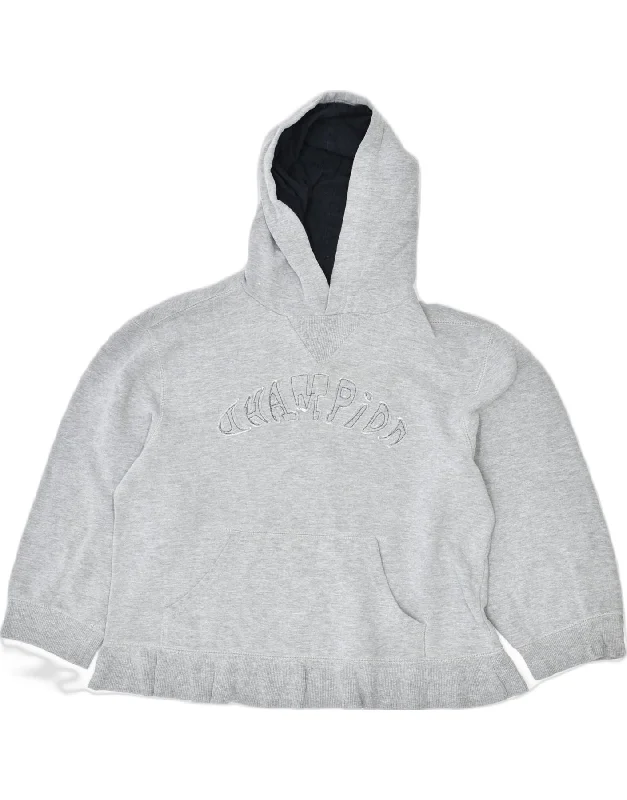 Weekend Special fashion-forward hoodieCHAMPION Womens Crop Graphic Hoodie Jumper UK 18 XL Grey Cotton
