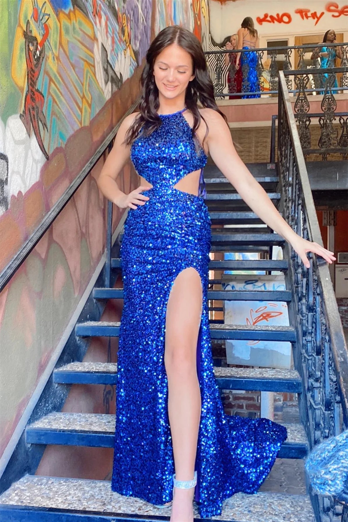 Bargain Prices elegant shift dresselegant shift dressRound Sleeveless Illusion Empire With Side Slit Prom Dress