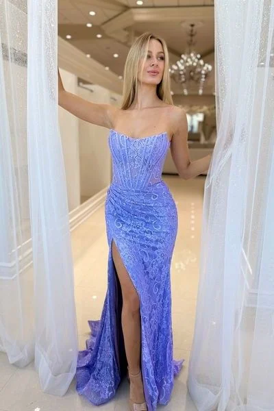 Now or Never draped dressdraped dressBateau Strapless Empire With Side Slit Lace Prom Dress Now or Never draped dressdraped dressBateau Strapless Empire With Side Slit Lace Prom Dress