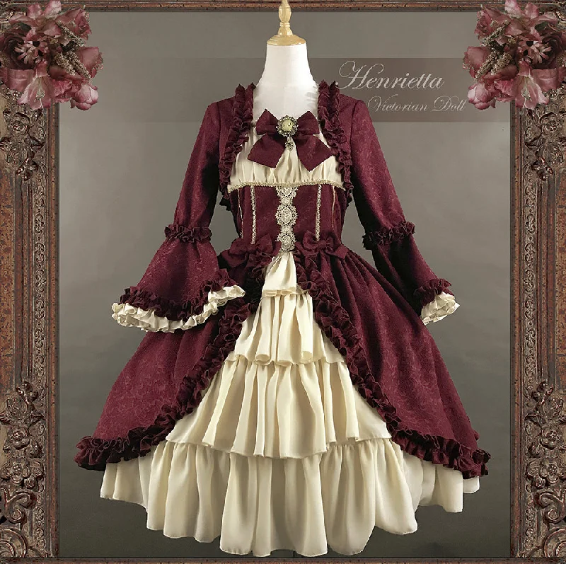 Massive Deals draped dressdraped dressHenrietta~Victoria Doll~Vintage Lolita Dress Multicolor