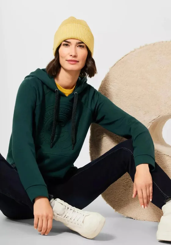 Final Markdown casual zip-up sweatshirtCecil Embossed Logo Hoodie, Pine Green