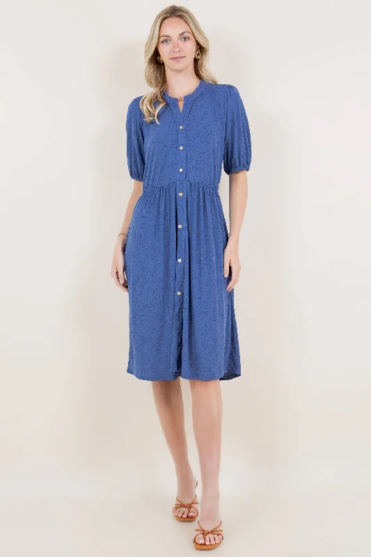 Deal Dash party-ready dressparty-ready dressELBOW SLEEVE ELASTIC WAIST SHIRT DRESS - D2797-ELBW-4041-DWITY