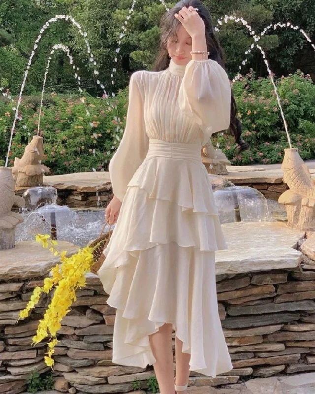 Price Rollback statement dressstatement dressElegant Women Irregular Ruffle Patchwork Dress Lantern Sleeve Stand Neck Pleated Prom Dress Y4779 Price Rollback statement dressstatement dressElegant Women Irregular Ruffle Patchwork Dress Lantern Sleeve Stand Neck Pleated Prom Dress Y4779