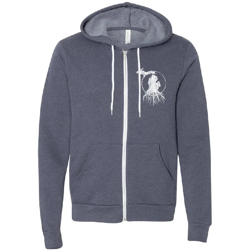 Deal of the Day gym ready hoodieMR101- Rooted Zip Navy Hood
