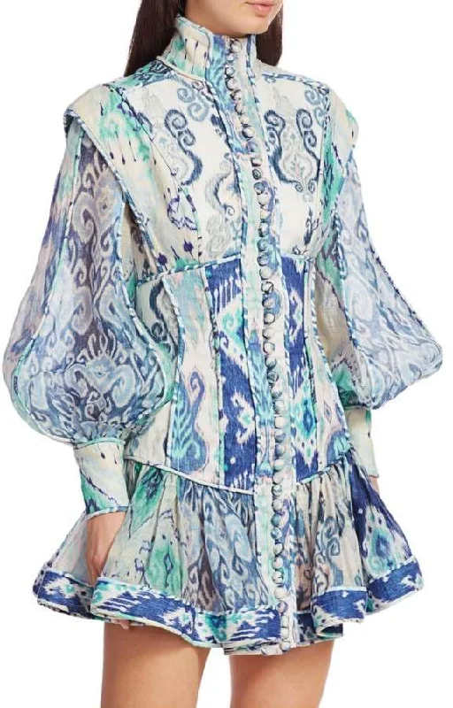 Crazy Savings wrap dresswrap dressBUY IT ZIMMERMANN Glassy Long Sleeve Mini Dress
