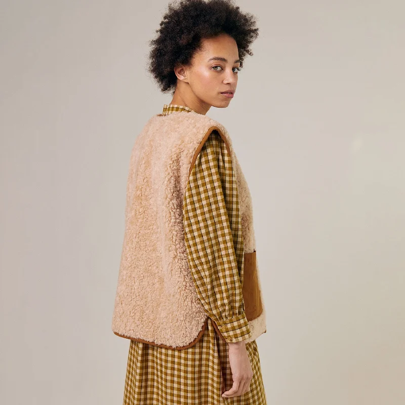 Holiday Sale warm trench coatWomens Wool Spin Vest - Natural
