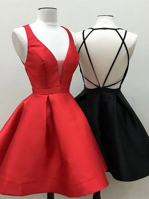 Special Buy Little Black Dresses Red Homecoming Dress Sexy Short Prom Dress Party Dress JK402