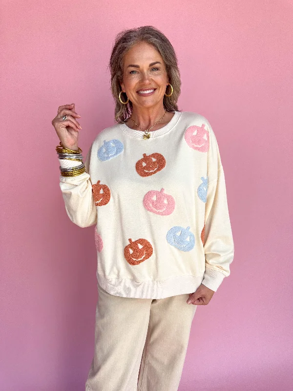 Huge Savings eco-friendly fitness hoodieHalloween Pumpkin Sweatshirt