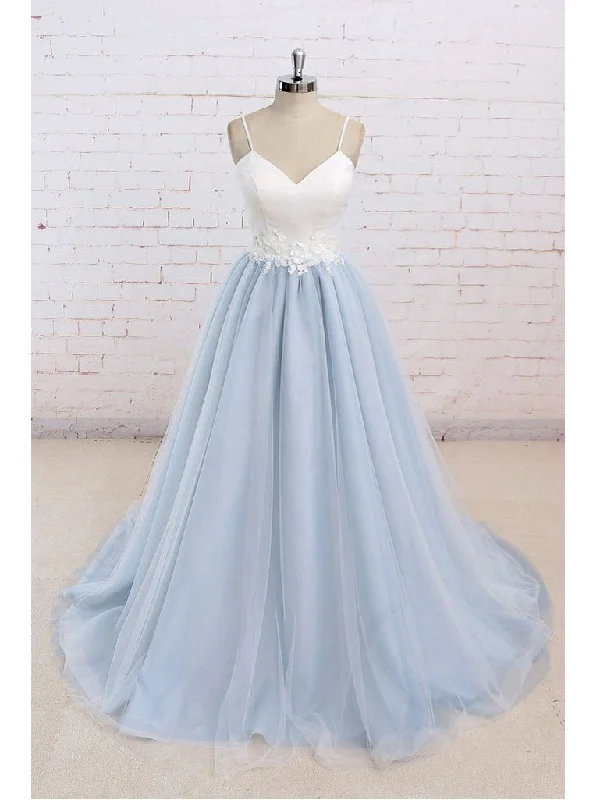 Can't Miss Beautiful Prom Dresses Spaghetti Straps Sweep/Brush Train Appliques Prom Dress/Evening Dress JKS166