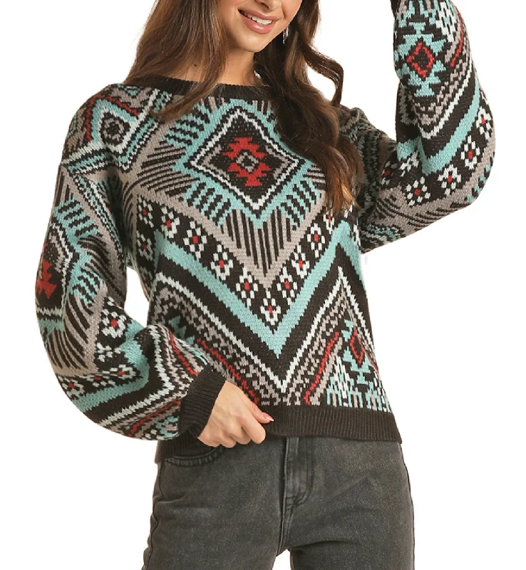 Daily Deals versatile coatKNIT PATTERN SWEATER ROCK & ROLL COWGIRL