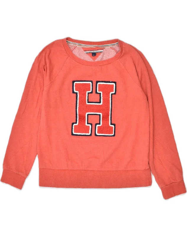 Value Deals zippered hoodieTOMMY HILFIGER Womens Graphic Hoodie Jumper UK 12 Medium Red Classic
