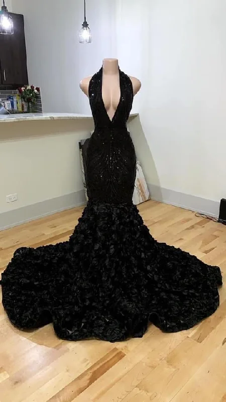 Stock Clearance cocktail dresscocktail dressBlack Halter Neck Mermaid Evening Dress With 3D Flower Sexy Formal Gown Y982 Stock Clearance cocktail dresscocktail dressBlack Halter Neck Mermaid Evening Dress With 3D Flower Sexy Formal Gown Y982