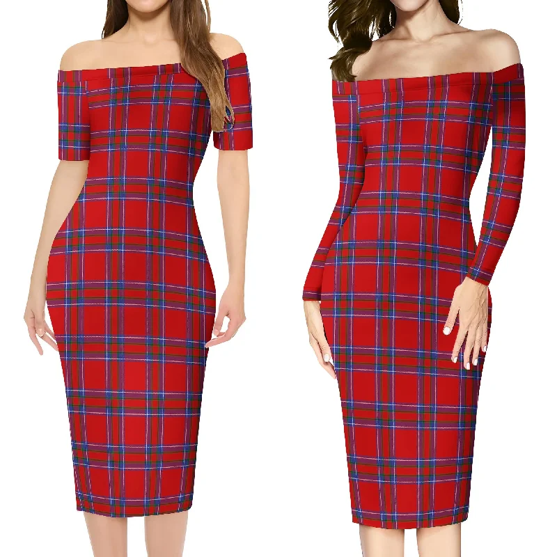 Final Markdown Rait Tartan Off Shoulder Lady Dress