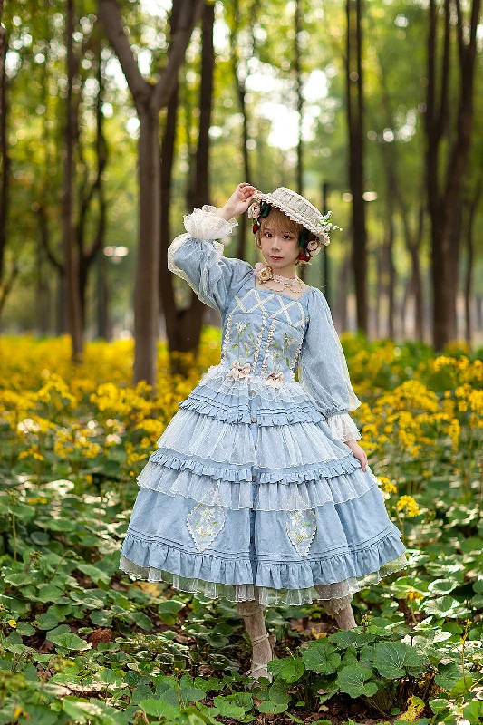 Extra Savings romantic dressromantic dressInfanta~Melaleuca Lily~Embroidery Country Lolita Blouse and Skirt