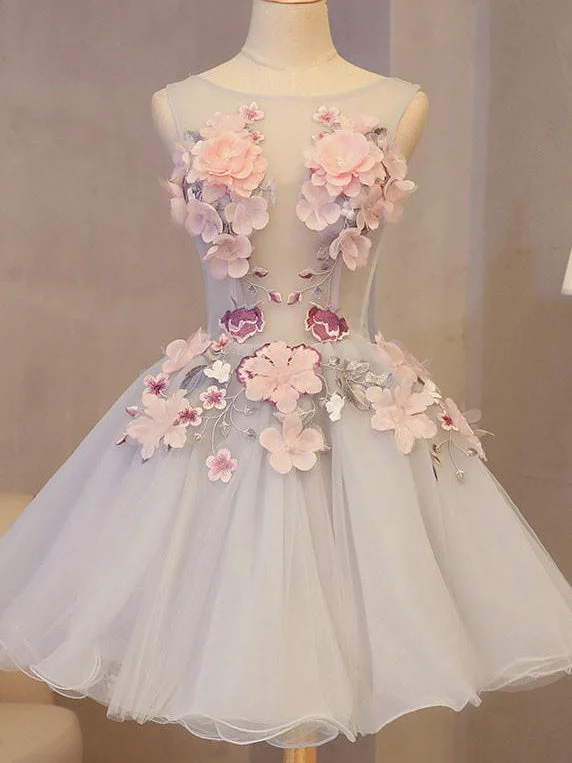 Epic Deals Chic Homecoming Dress Hand-Made Flower Organza Short Prom Dress Party Dress JK310